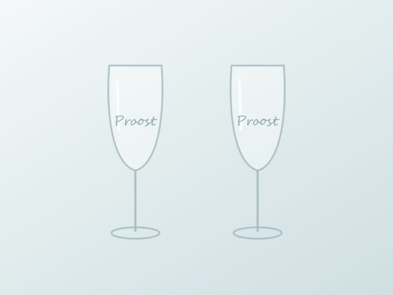Gegraveerde glazen met de tekst Proost